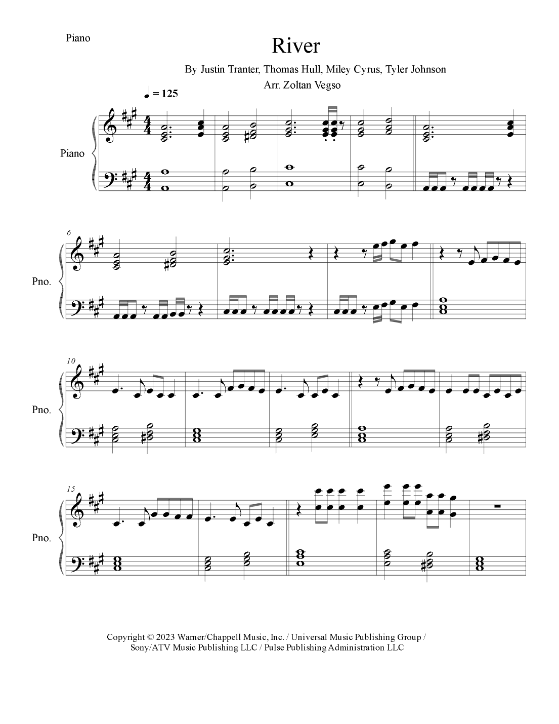 River (arr. Zoltan Vegso)