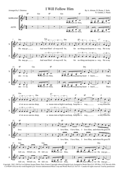 I Will Follow Him (i Will Follow You) (arr. J. Daintree)
