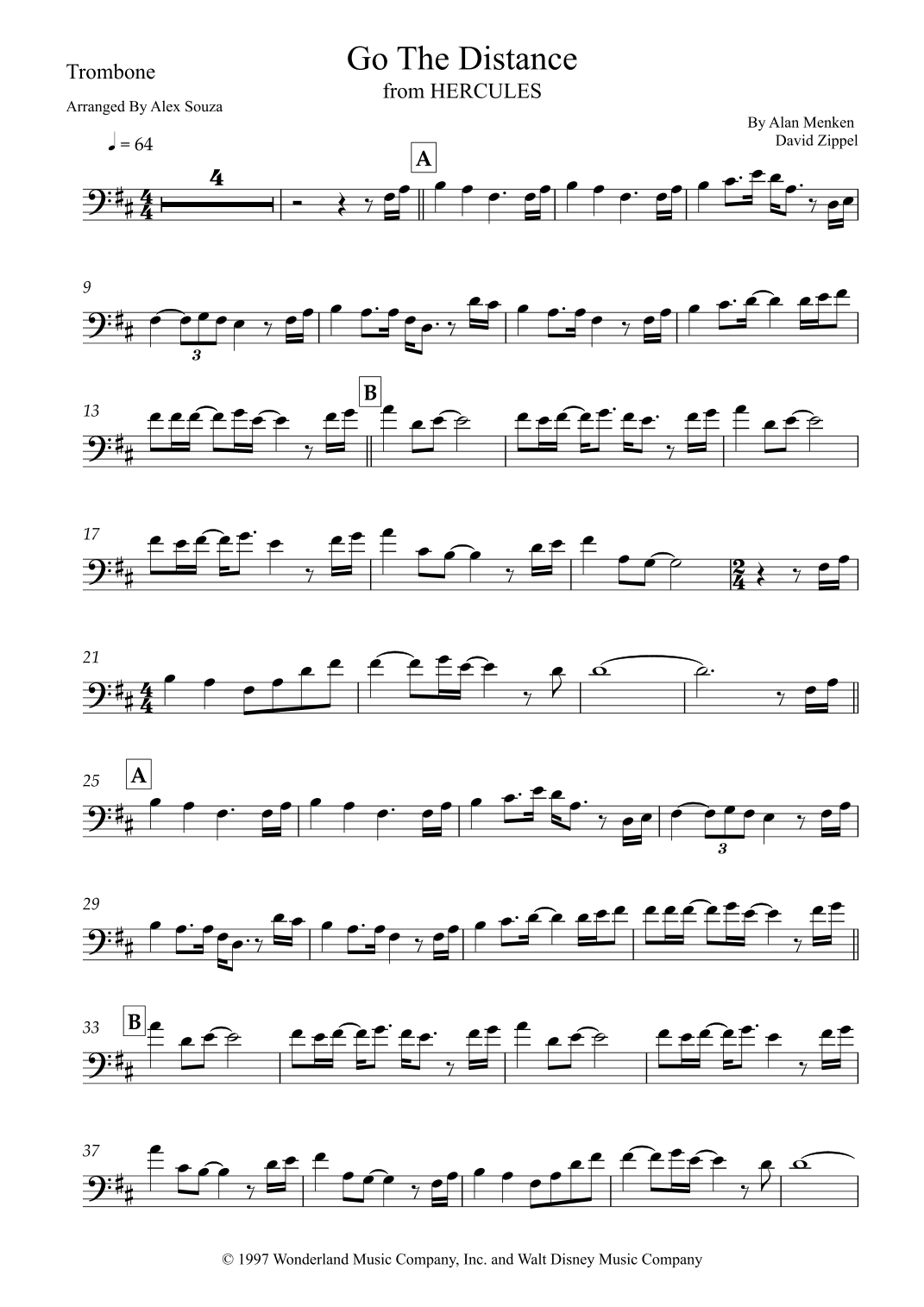 Go The Distance (arr. Alex Souza)