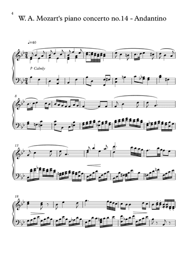 W. A. Mozart piano concerto no.14 - Andantino (arr. Dimitris Stamatelatos)