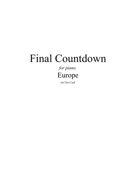 Final Countdown (arr. Tim Curd)