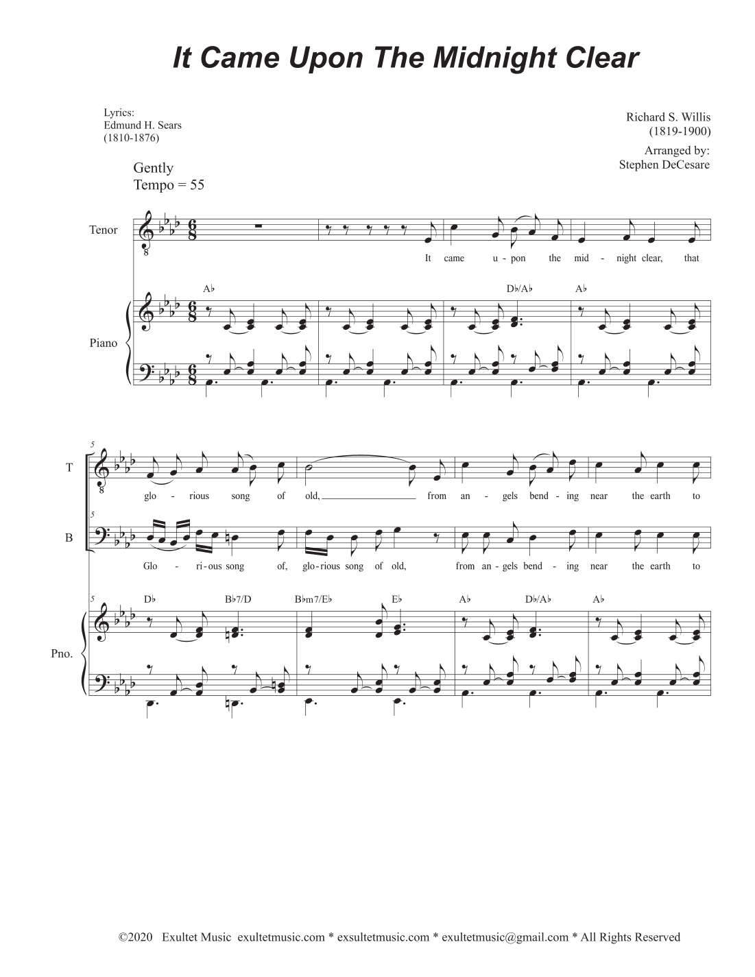 It Came Upon The Midnight Clear (2-part choir - (TB) (arr. Stephen DeCesare)