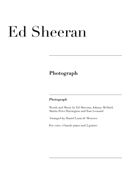 Photograph (arr. Daniel Luna de Menezes)