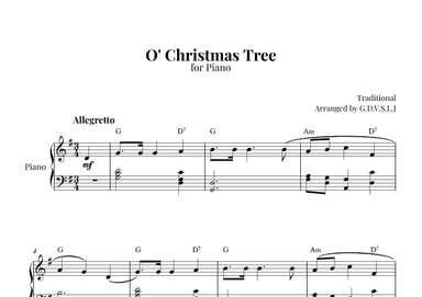 O' Christmas Tree (arr. G.D.V.S.L.J)