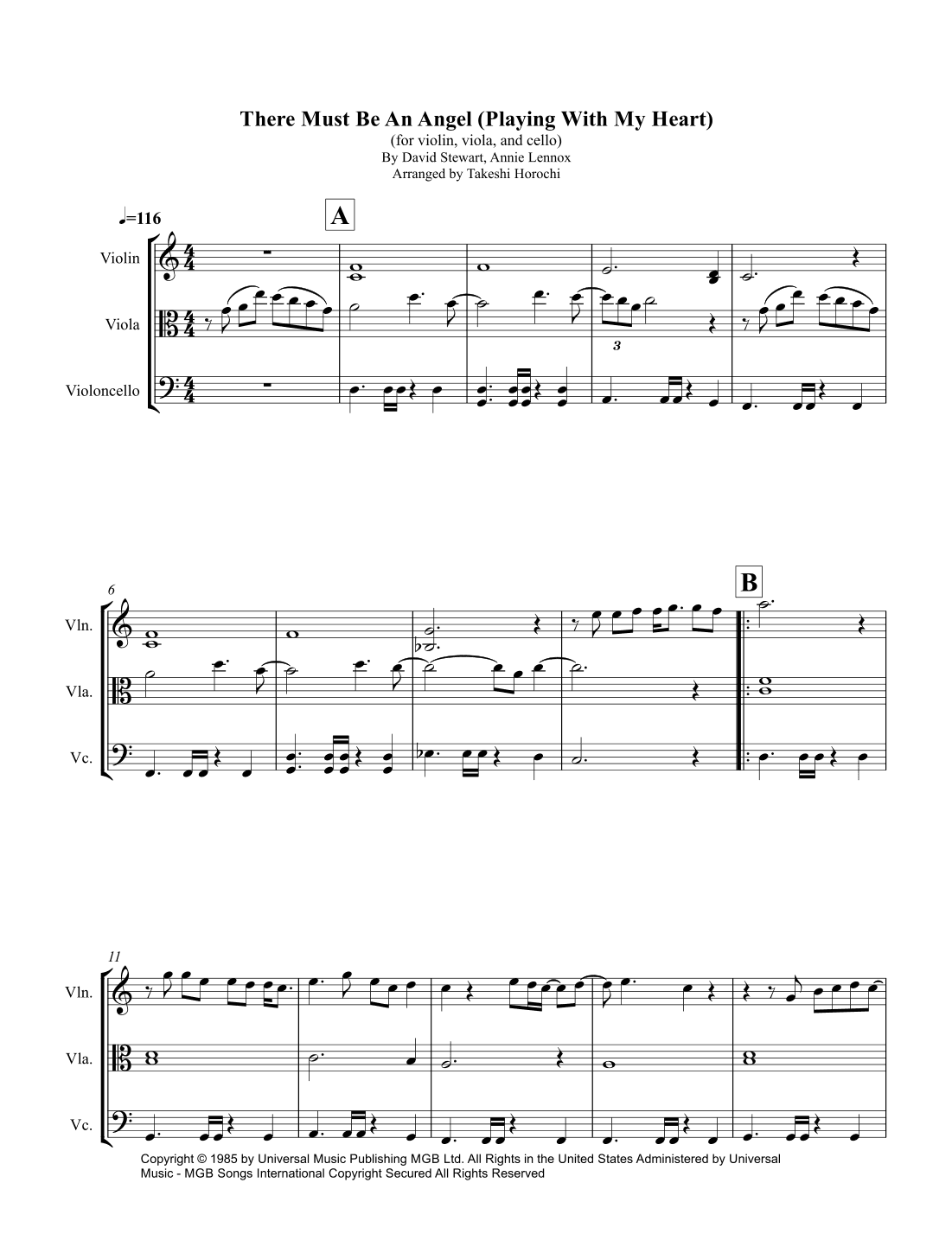 There Must Be An Angel (playing With My Heart) (arr. Takeshi Horochi)