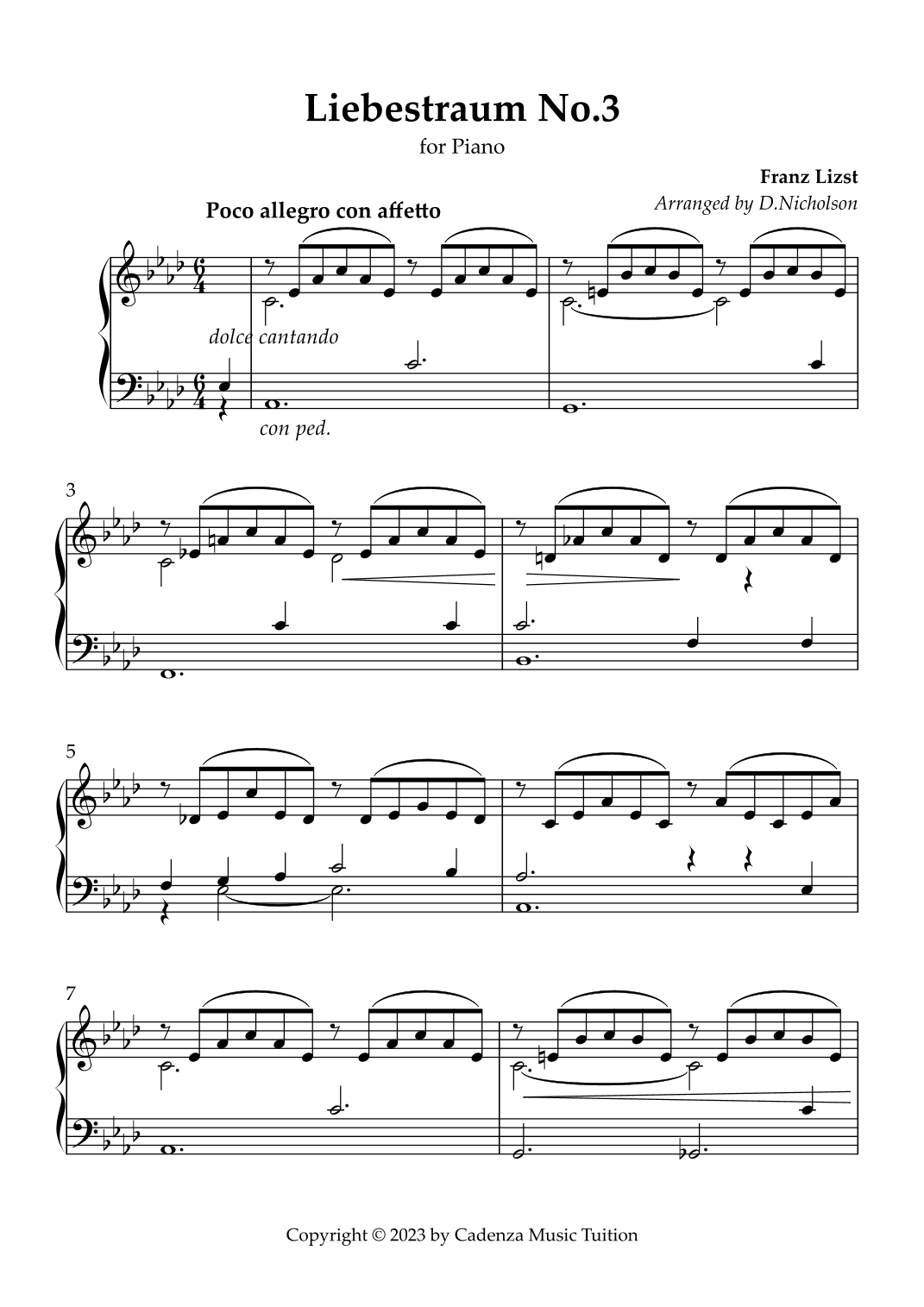Liebestraum No.3 (arr. Daniel Nicholson)