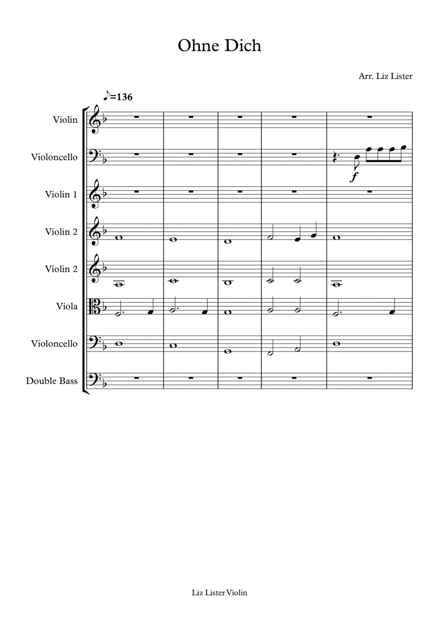 Ohne Dich (arr. Elizabeth Lister)
