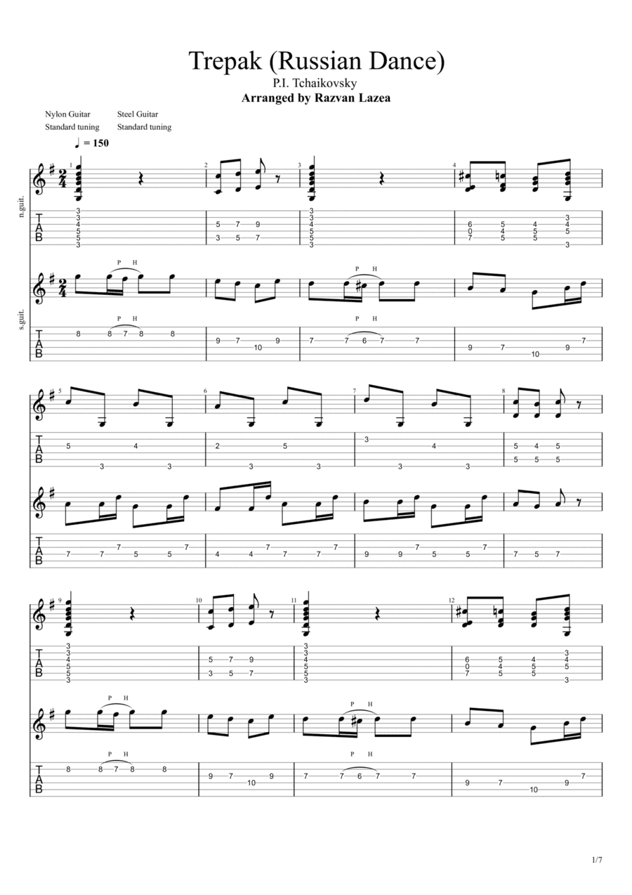Tchaikovsky - Trepak (Russian Dance) - Guitar Duet (arr. Razvan Lazea)