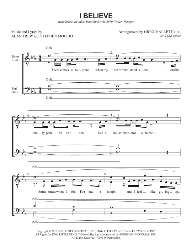 I Believe (arr. Greg Mallett)