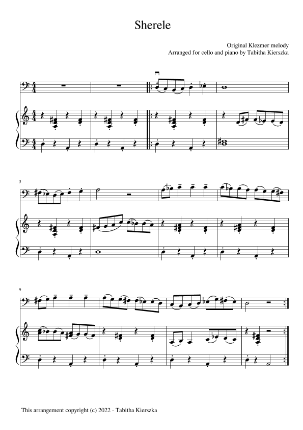 Sherele (arr. Tabitha Kierszka)