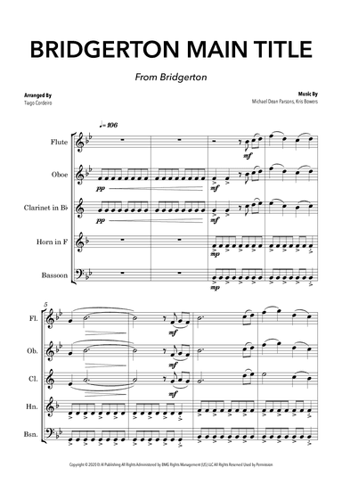 Bridgerton Main Title (arr. Tiago Cordeiro)