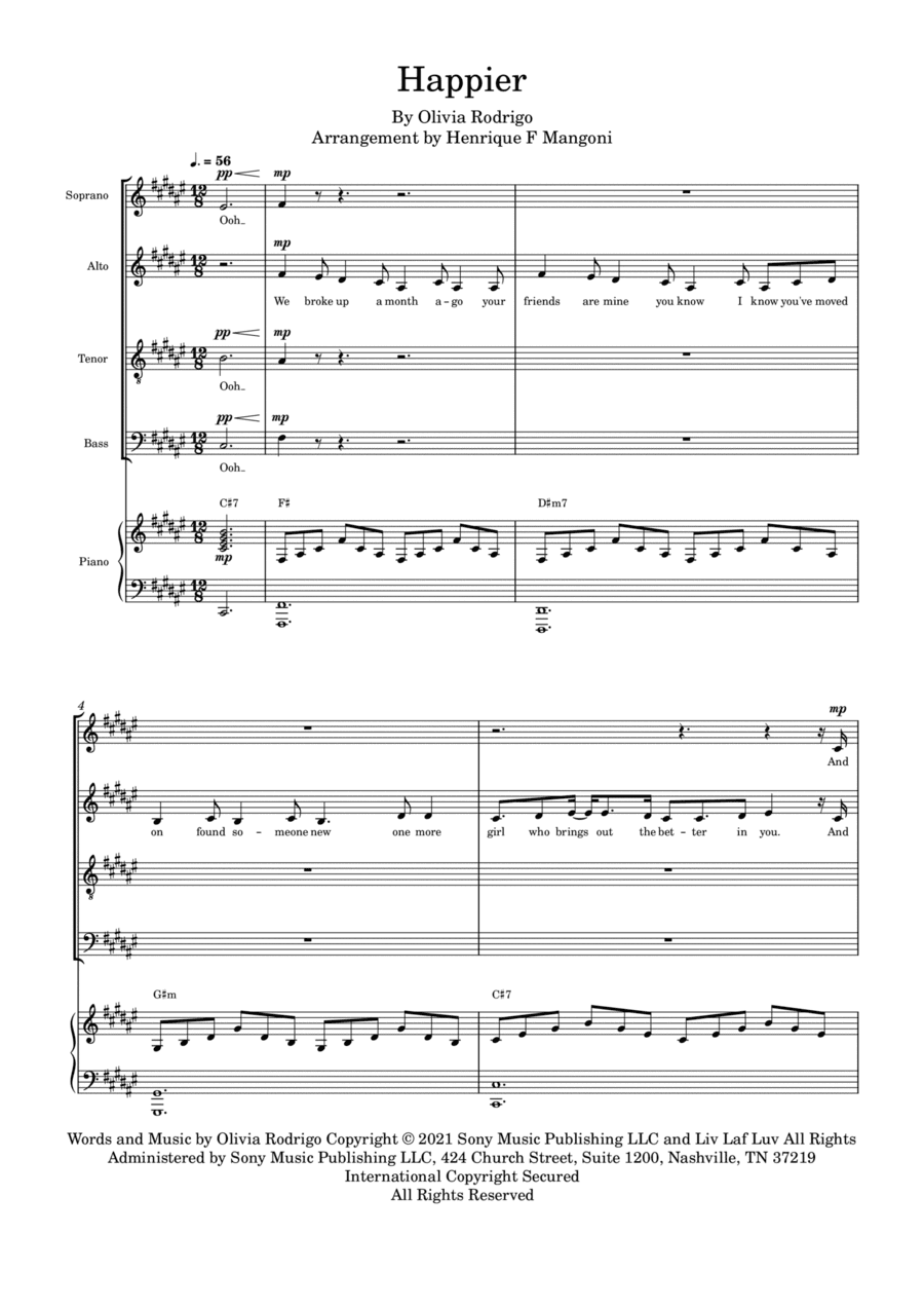 Happier (arr. Henrique F Mangoni)