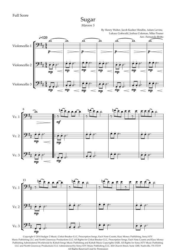 Sugar (arr. Fernando Britto)