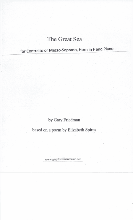 The Great Sea   for contralto or mezzo-soprano, horn in F, and piano