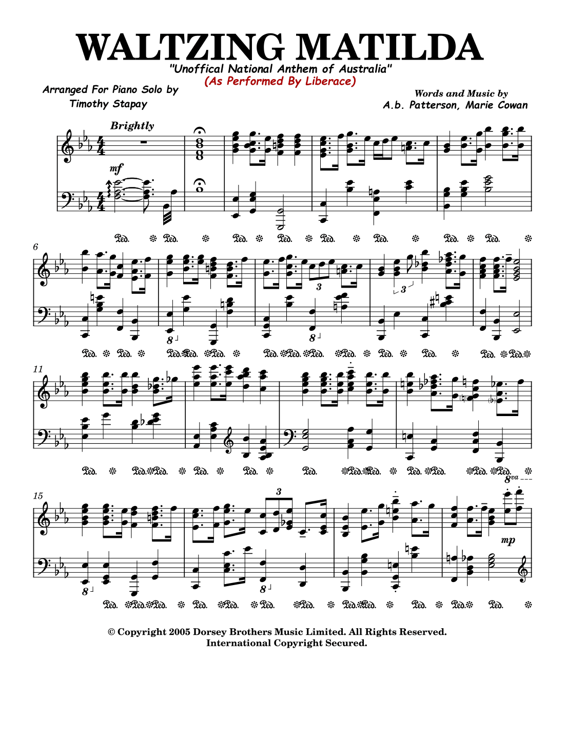 Waltzing Matilda (arr. Timothy Stapay)