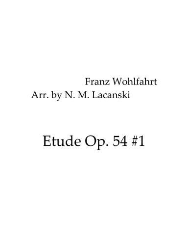 Etude Op. 54 #1 (arr. Nick Lacanski)