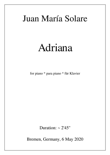 Adriana [piano solo]