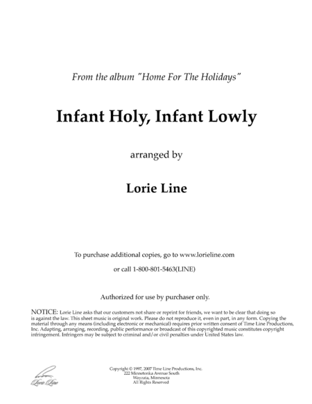 Infant Holy, Infant Lowly (from Home For The Holidays) (arr. Lorie Line)
