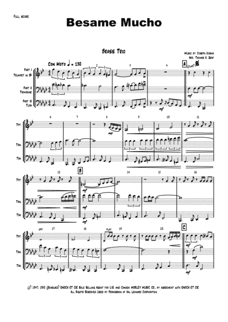 Besame Mucho (Kiss Me Much) (arr. Thomas H. Graf)