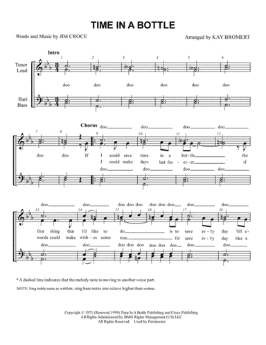 Time In A Bottle (arr. Kay Bromert)