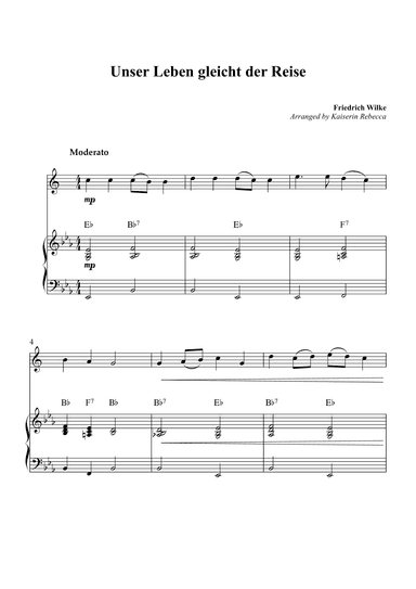 Unser Leben gleicht der Reise (arr. Kaiserin Rebecca)