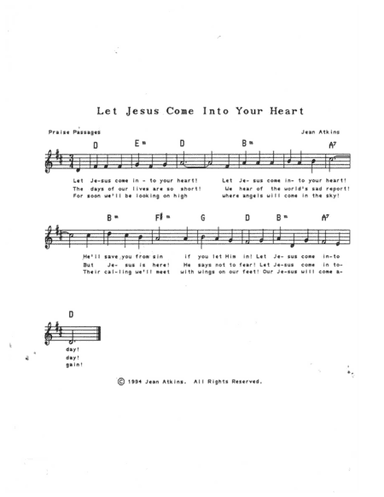 Let Jesus Come Into Your Heart