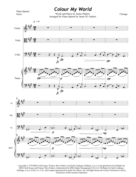 Colour My World (arr. James M. Guthrie, ASCAP)