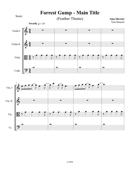 Forrest Gump - Main Title (Feather Theme)  from the Paramount Motion Picture FORREST GUMP (arr. Thomas Strauch)