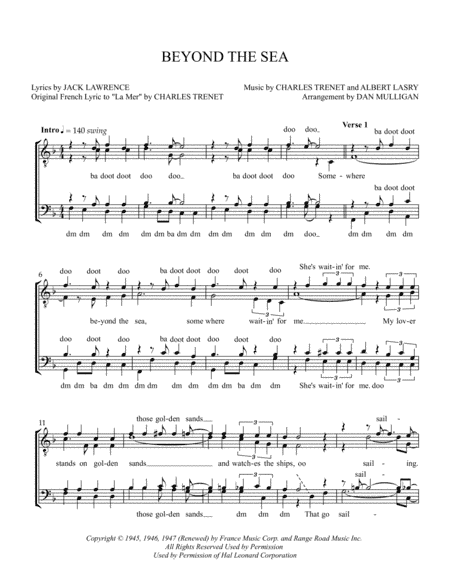 Beyond The Sea (arr. Dan Mulligan)
