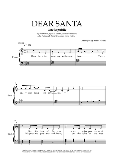 Dear Santa (arr. Mark Waters)