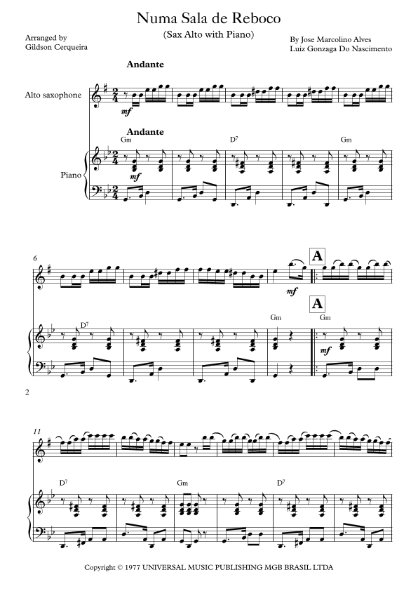 Numa Sala De Reboco (arr. Gildson Cerqueira)