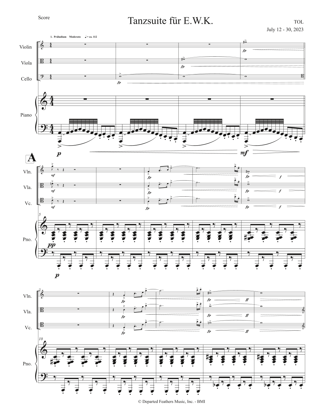 Tanzsuite für E.W.K (2023) piano score