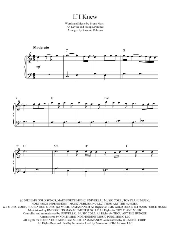 If I Knew (arr. Kaiserin Rebecca)