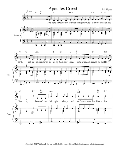 Apostles Creed (piano/vocal)