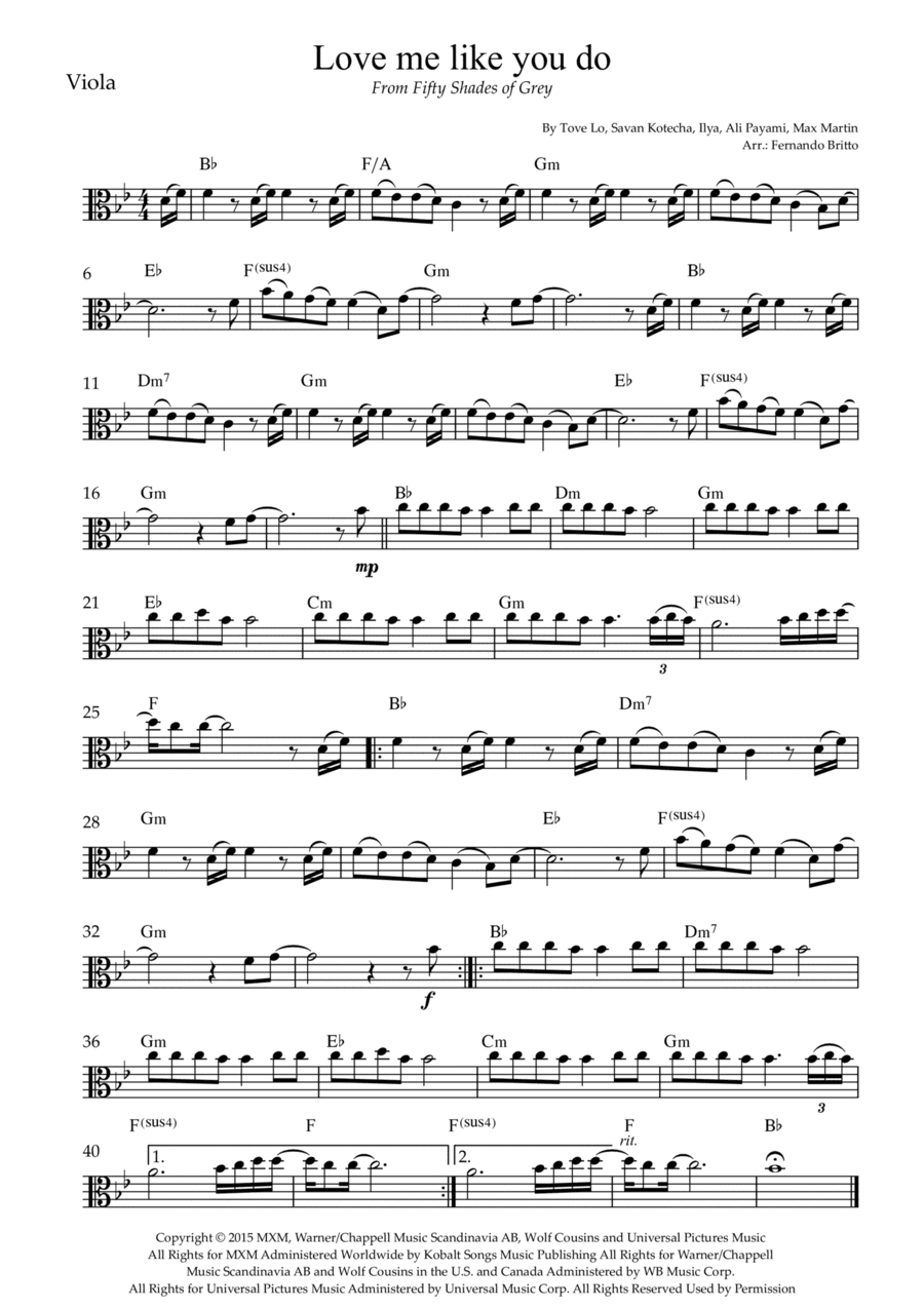 Love Me Like You Do (arr. Fernando Britto)