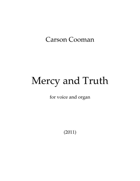 Mercy and Truth (voice and organ version)