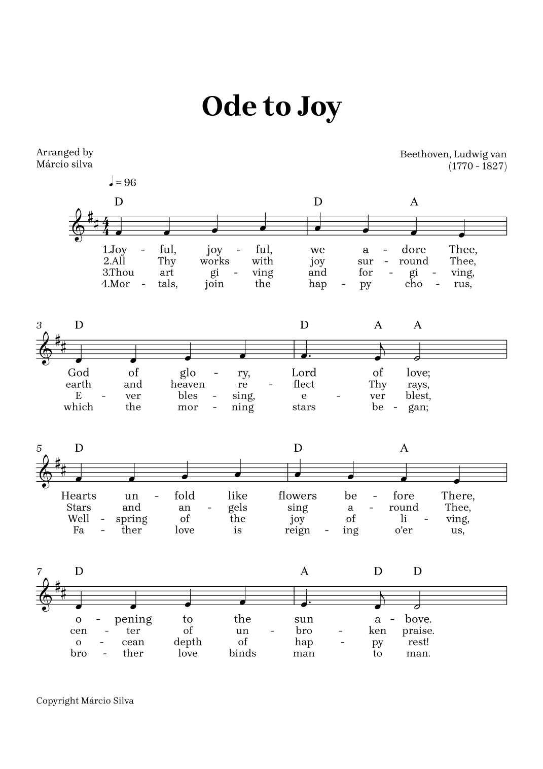 Ode to Joy (arr. Márcio Silva)