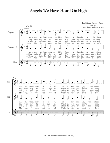 Angels We Have Heard On High (arr. Mark James Meier (ASCAP))