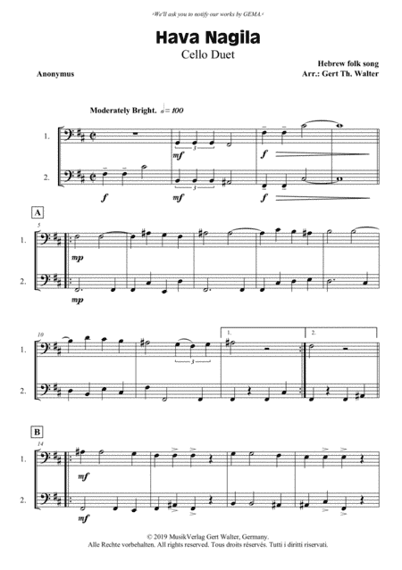 Hava Nagila (arr. Gert Th. Walter)
