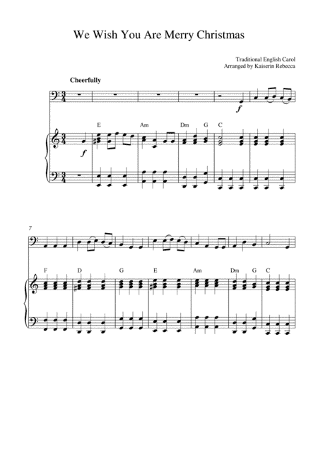 We Wish You Are Merry Christmas (arr. Kaiserin Rebecca)
