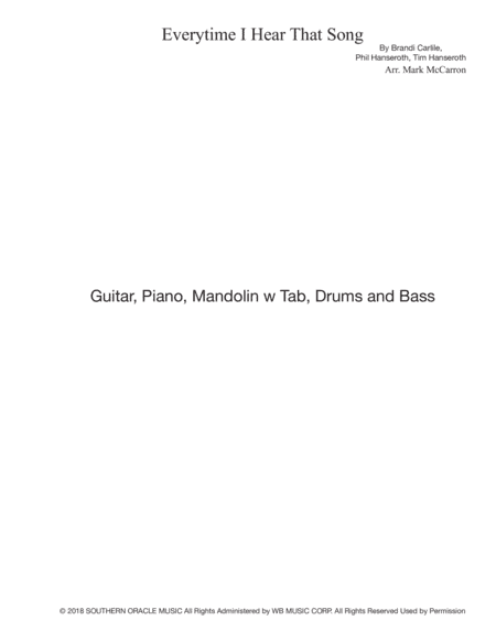 Every Time I Hear That Song (arr. Mark McCarron)