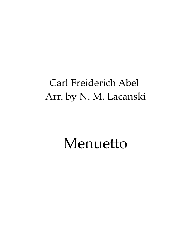 Menuetto (arr. Nick M Lacanski)