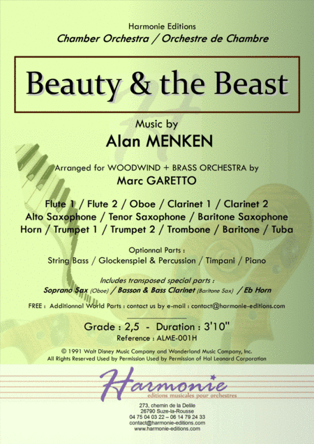 Beauty And The Beast (arr. Marc GARETTO)
