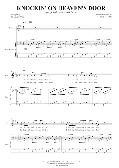 Knockin' On Heaven's Door (arr. Art.o Artaud)