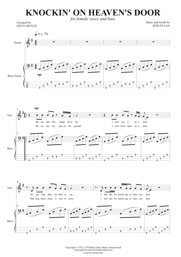 Knockin' On Heaven's Door (arr. Art.o Artaud)
