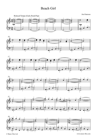 Beach Girl - Piano Solo