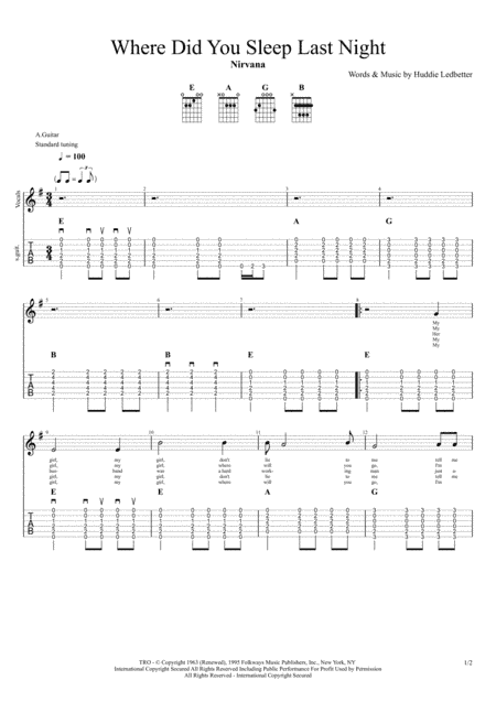 Where Did You Sleep Last Night (arr. Kevin J Gardner)