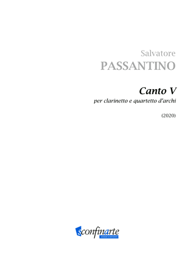 Salvatore Passantino: CANTO V (ES-21-057) - Score Only