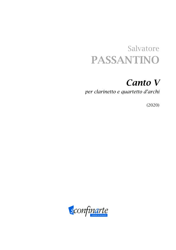 Salvatore Passantino: CANTO V (ES-21-057) - Score Only