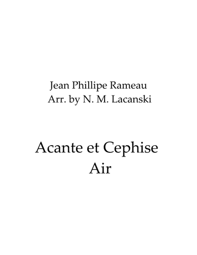 Acante et Cephise - Air (arr. Nick M Lacanski)